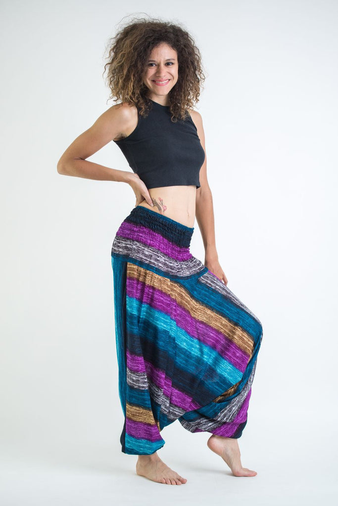 Blue Striped Harem Pants - Bohemian Harem Pants